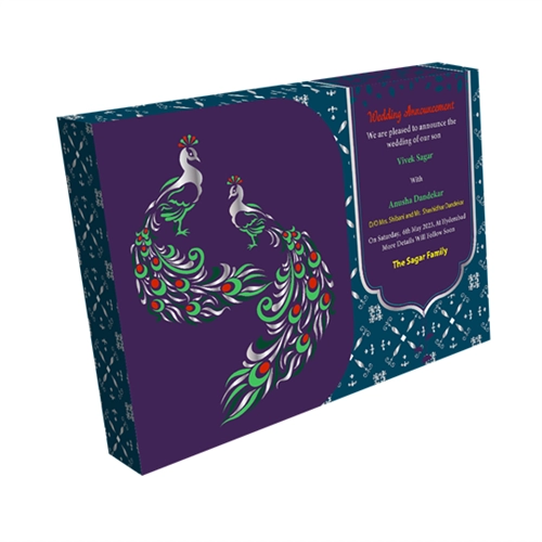Wedding Announcement Gift Box Premium Silver12 Compartments